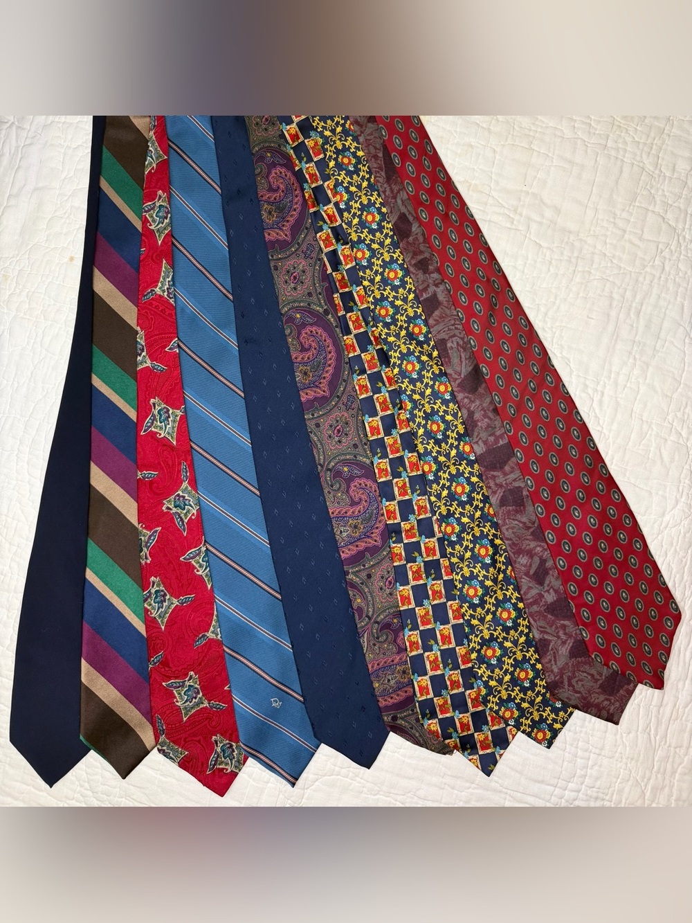 Lot of 11 High End Designer Silk Neckties (Fendi Coach Rabanne Dior Etc)